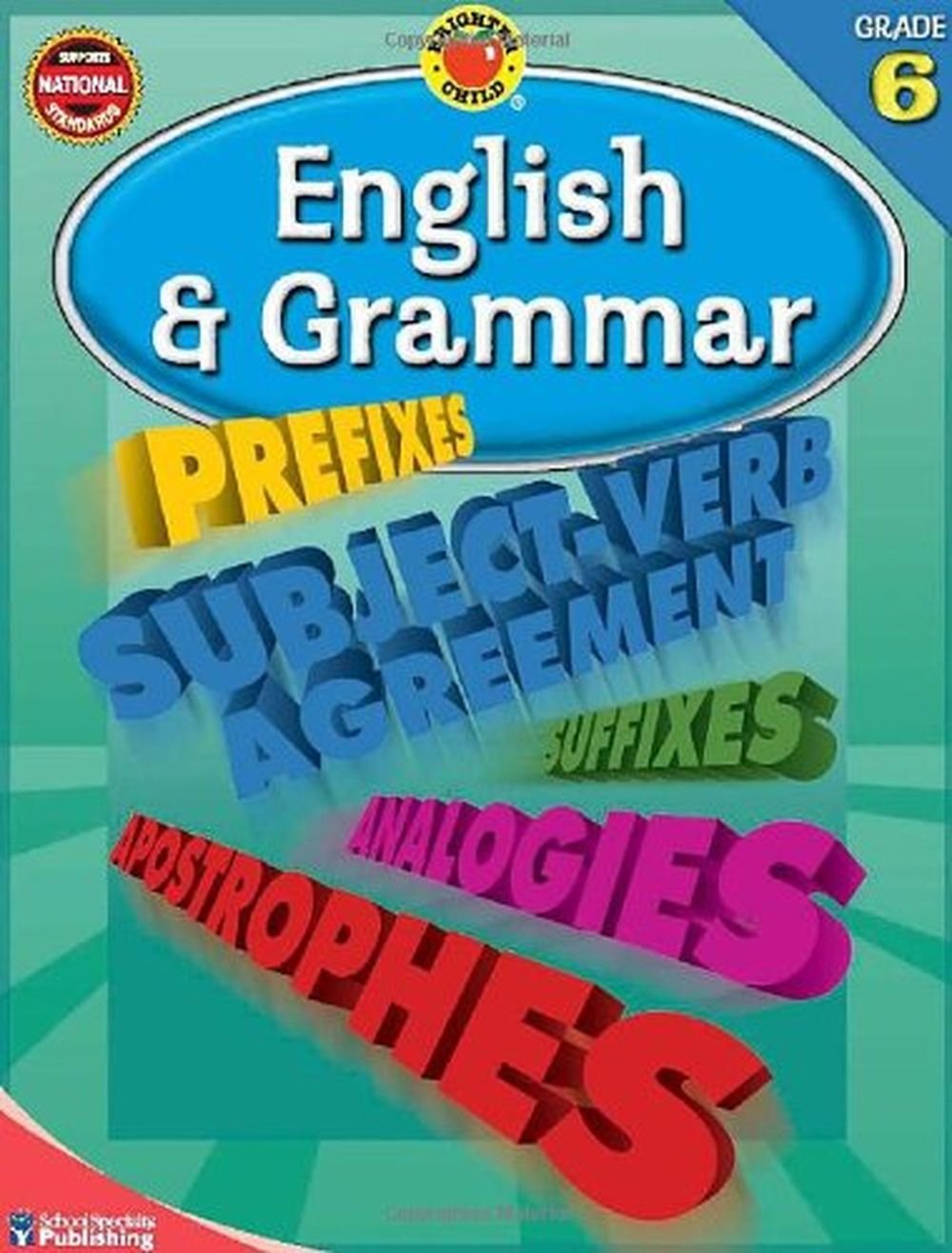 English & Grammar, Grade 6 (Brighter Child Workbooks),Used