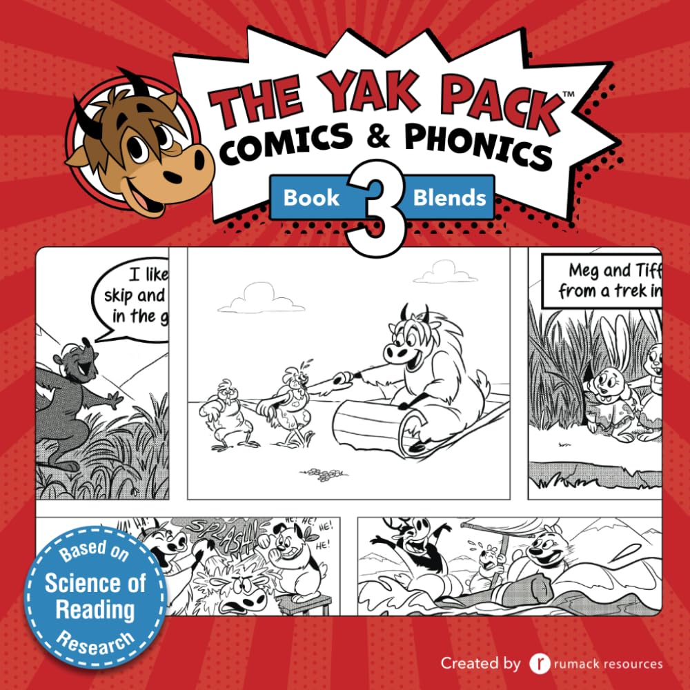 The Yak Pack: Comics & Phonics: Book 3: Learn to read decodable blend words (The Yak Pack Comics Complete Series),Used