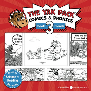 The Yak Pack: Comics & Phonics: Book 3: Learn to read decodable blend words (The Yak Pack Comics Complete Series),Used