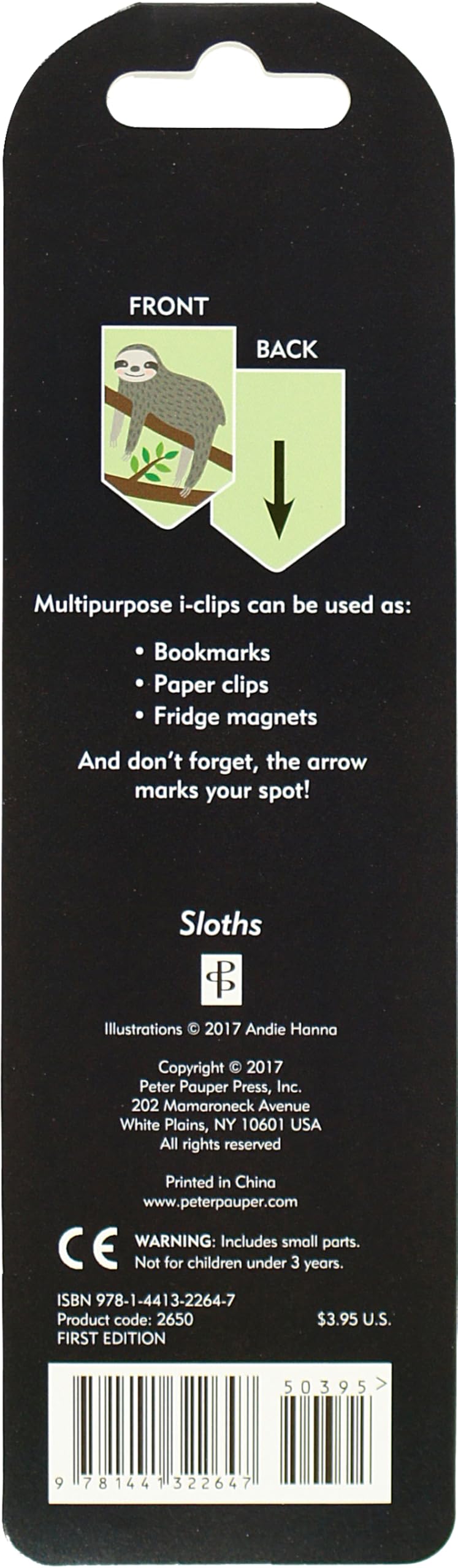 Sloths iClips Magnetic Page Markers (Set of 8 Magnetic Bookmarks),Used