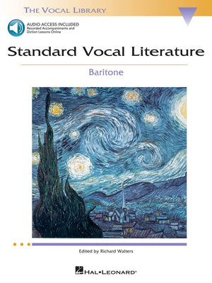 Standard Vocal Literature  An Introduction to Repertoire  Richard Walters  Baritone Sheet Music Book  30 Art Songs and Arias f