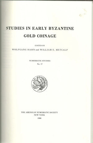 Studies on Early Byzantine Gold Coinage (Numismatic Studies),Used