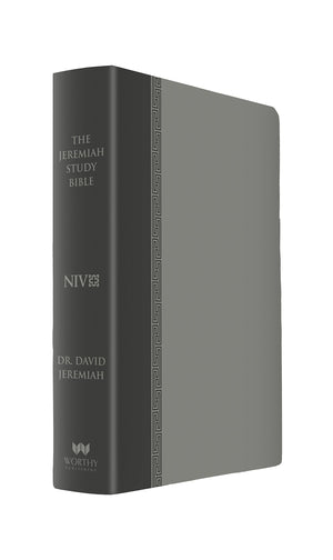 The Jeremiah Study Bible, Niv: (Gray W/ Burnished Edges) Leatherluxe W/Thumb Index: What It Says. What It Means. What It Means F