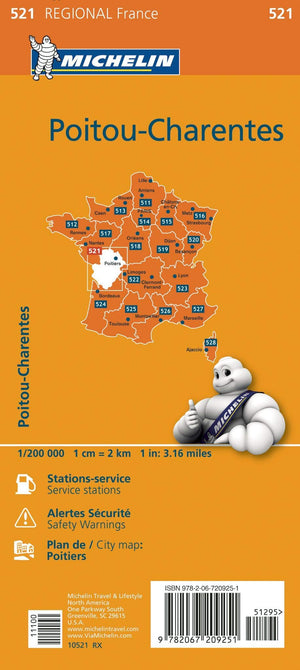 Michelin PoitouCharentes (Regional France, No. 521),Used