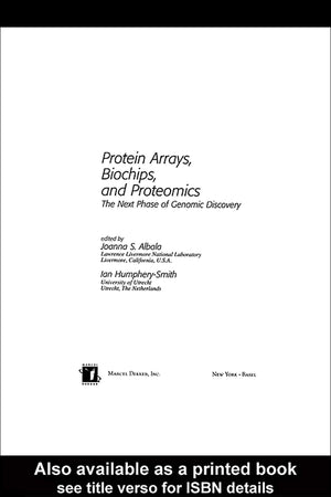 Protein Arrays, Biochips and Proteomics: The Next Phase of Genomic Discovery (No Series),Used