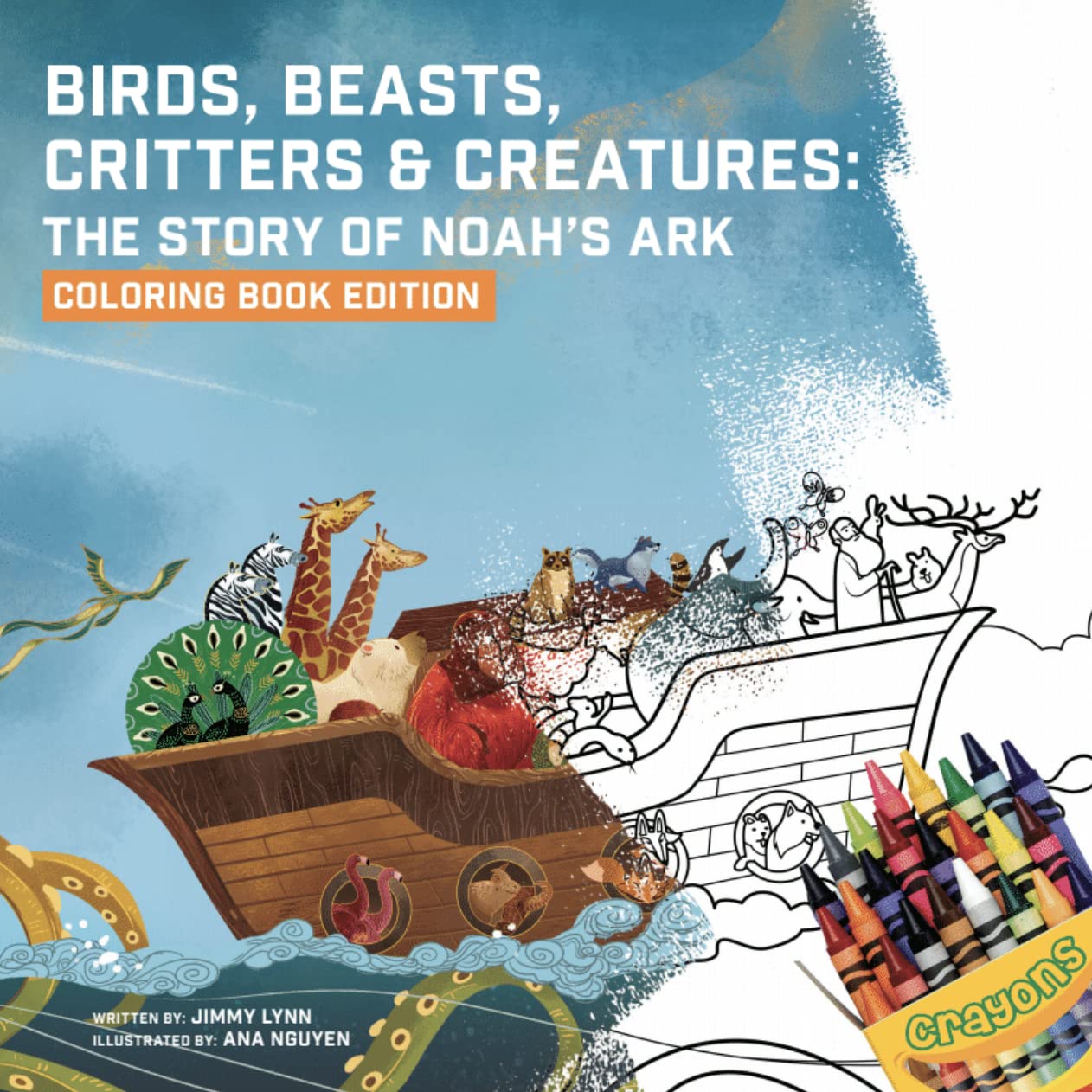 Birds, Beasts, Critters & Creatures: The Story of Noah's Ark, Coloring Book Edition,Used