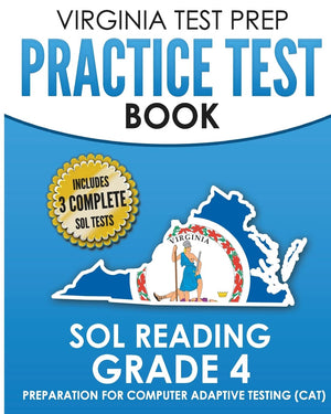 VIRGINIA TEST PREP Practice Test Book SOL Reading Grade 4: Preparation for Computer Adaptive Testing (CAT),Used