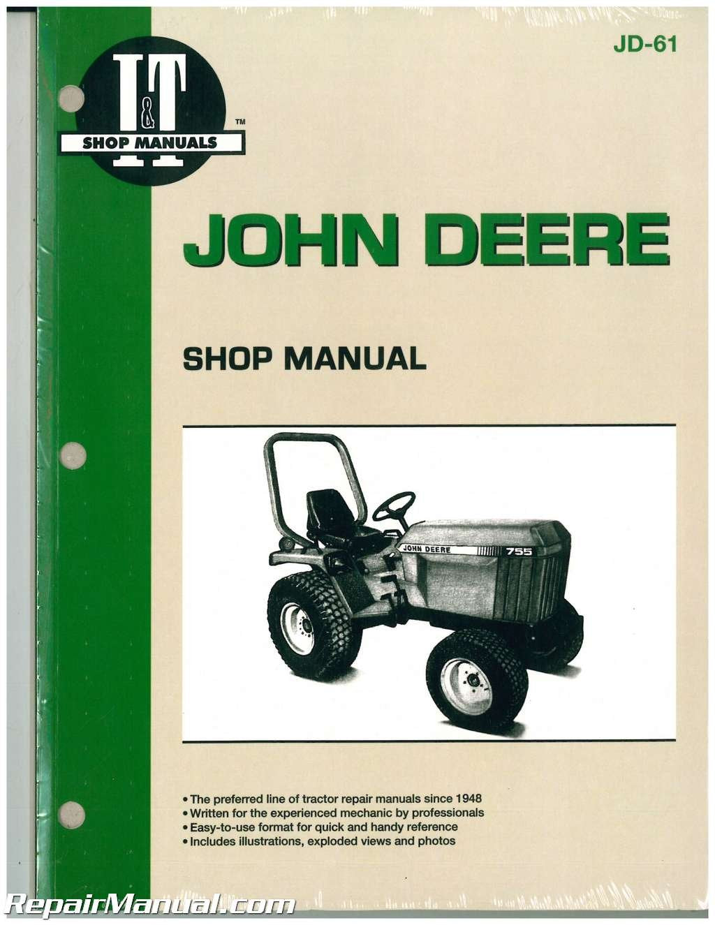 John Deere Shop Manual Models 655 755 756 855 856 955 (Jd61) (I&T Shop Service Manuals),New
