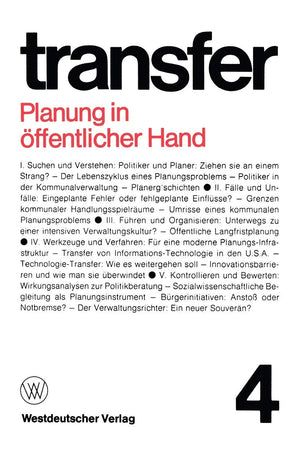 Planung in ffentlicher Hand (Transfer) (German Edition),Used