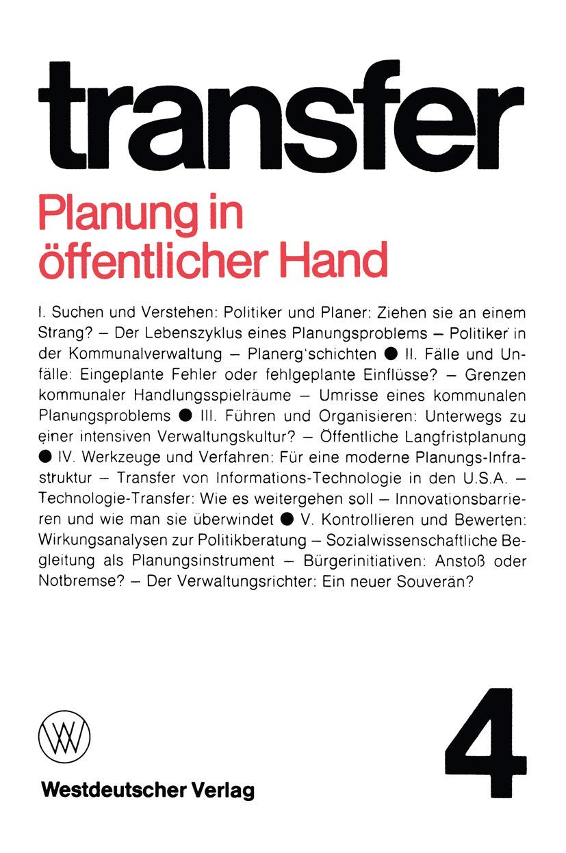 Planung in ffentlicher Hand (Transfer) (German Edition),Used