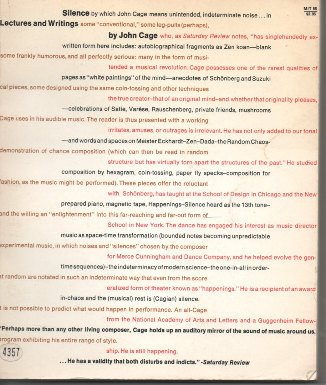 Silence: Lectures And Writings