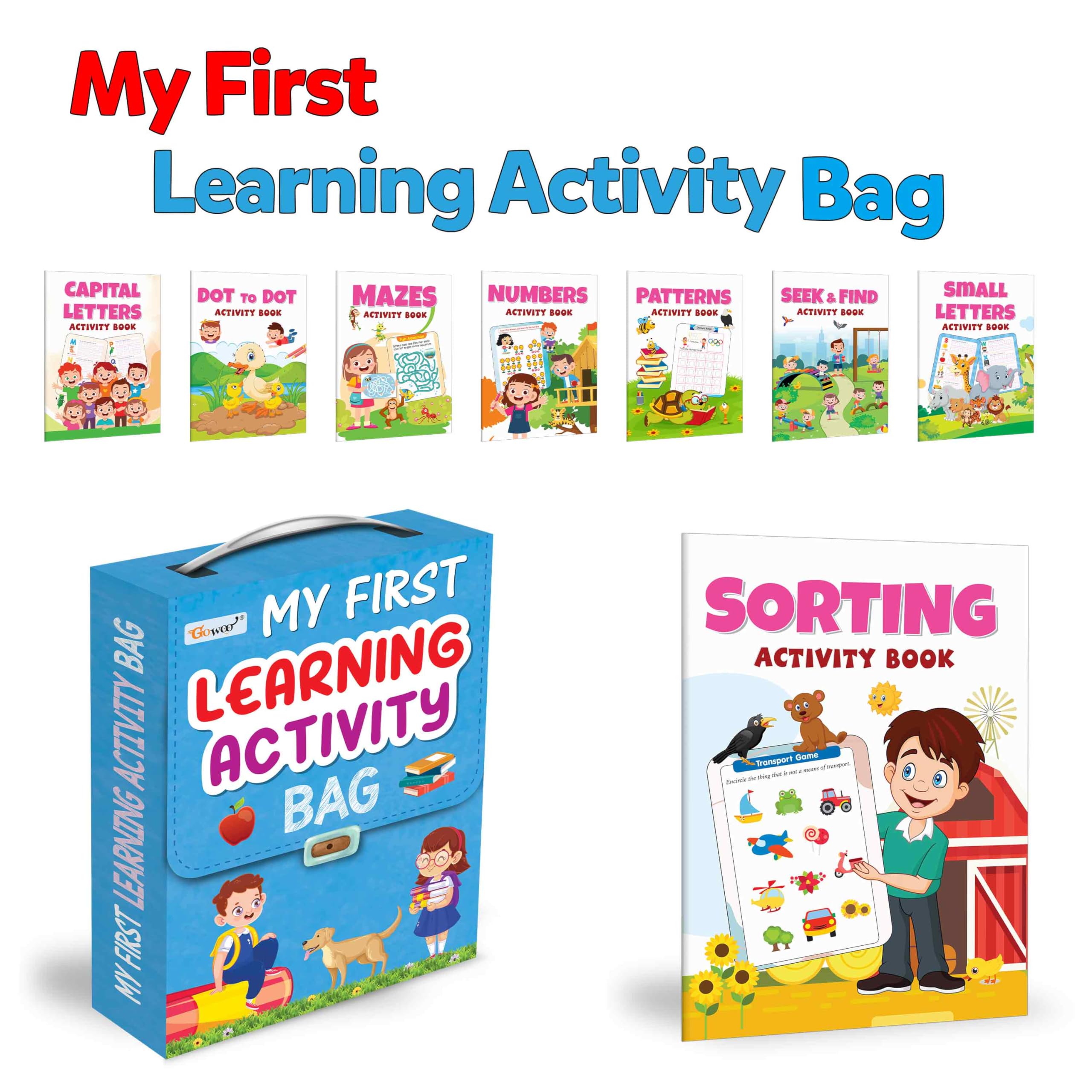 Activity Book Set For Children : Essential Activity Book Of All In One Bag, Early Childhood Learning Activity Books, Set Of 8 Activity Books