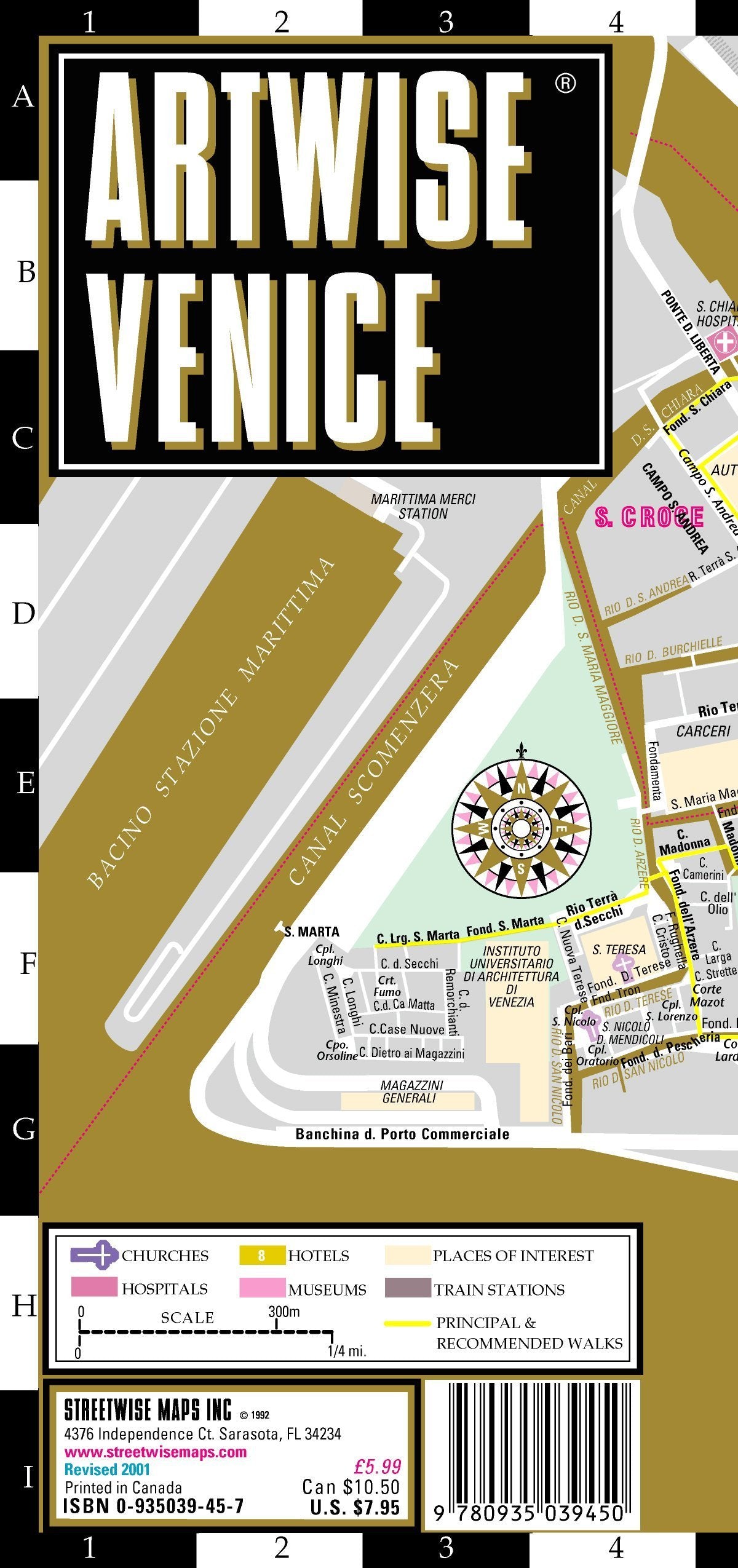 Artwise Venice Museum Map  Laminated Museum Map of Venice, Italy,Used