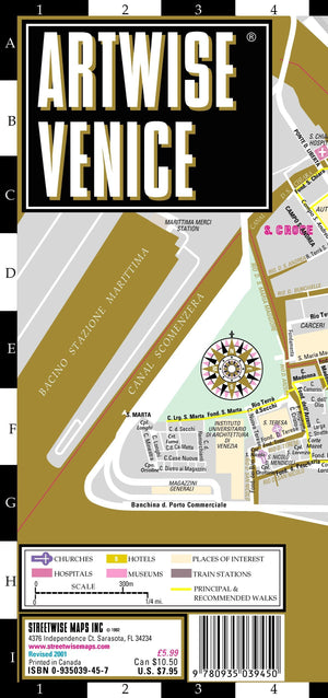 Artwise Venice Museum Map  Laminated Museum Map of Venice, Italy,Used