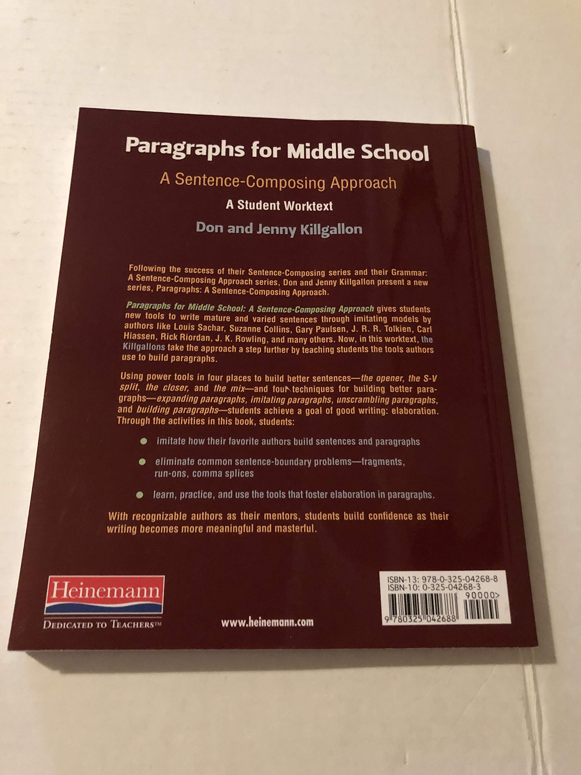 Paragraphs for Middle School: A SentenceComposing Approach,Used