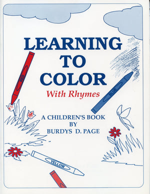 Learning To Color With Rhymes: A Children'S Book,New