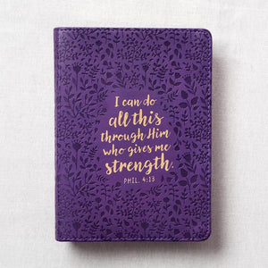 Christian Art Gifts Classic Handysized Journal All This Through Him Philippians 4:13 Bible Verse Inspirational Scripture Notebo,Used