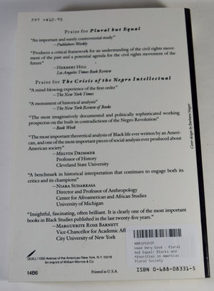 Plural But Equal: Blacks And Minorities In America'S Plural Society,New
