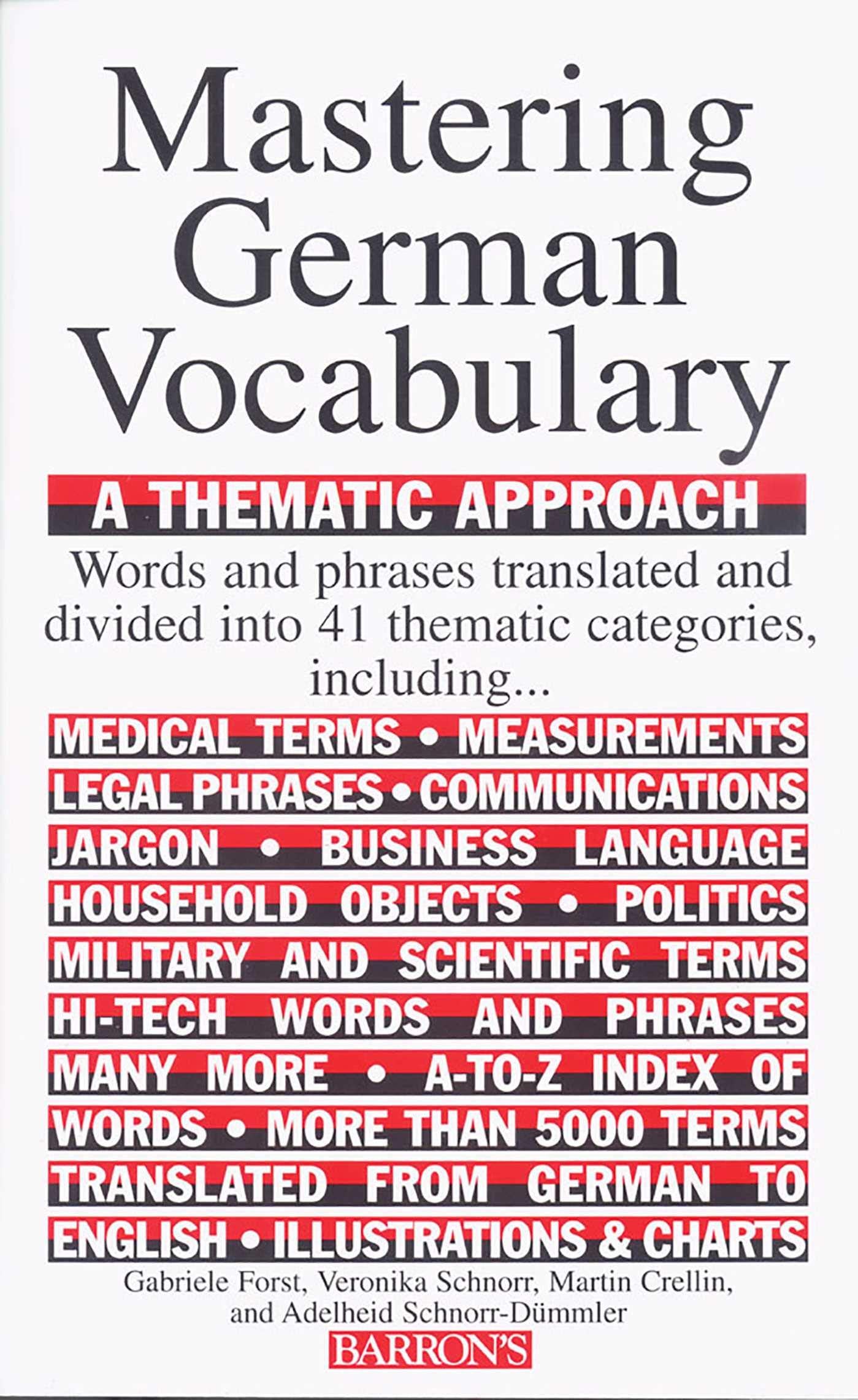 Mastering German Vocabulary: A Thematic Approach (Barron'S Vocabulary)