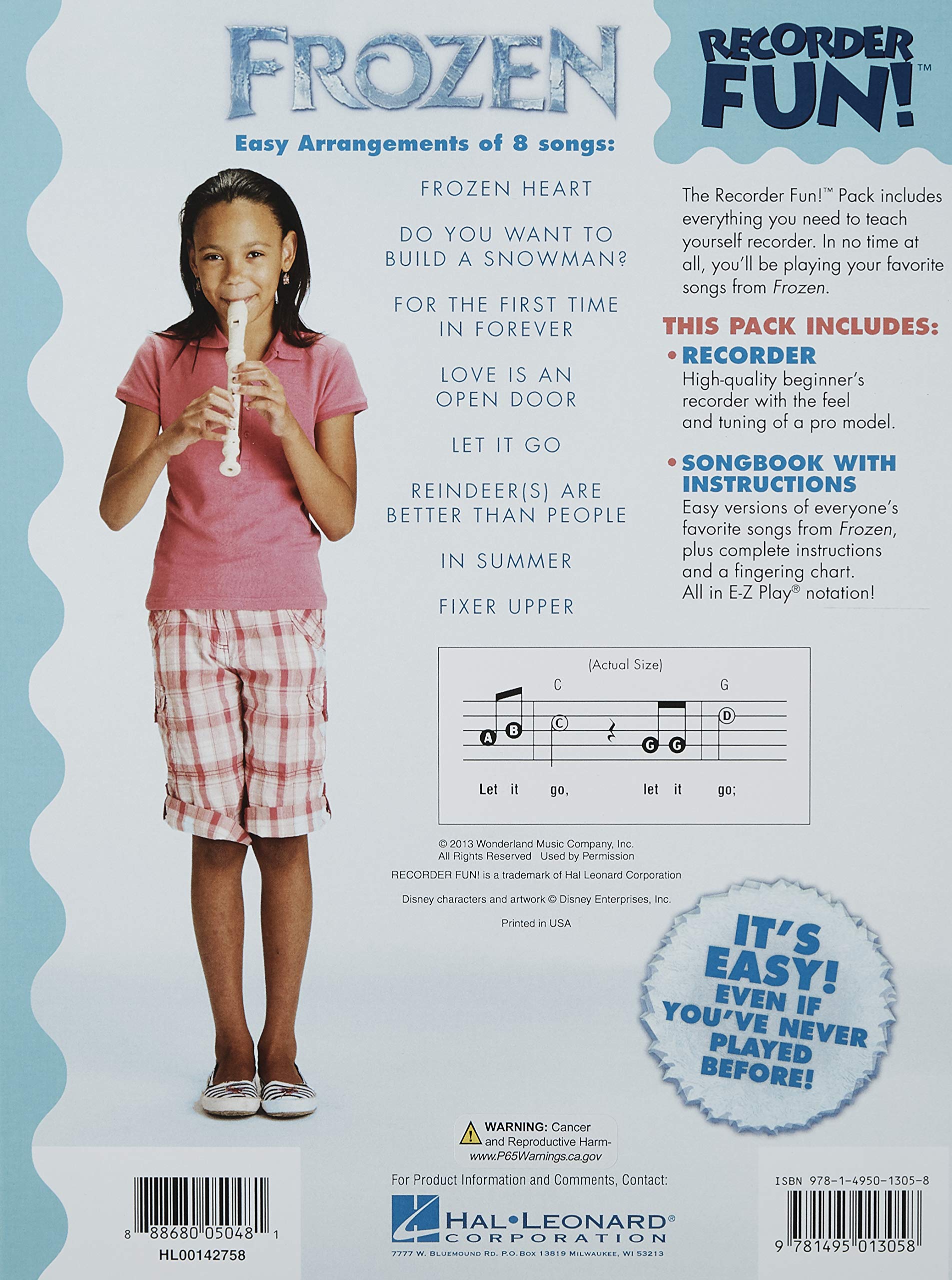 Frozen  Recorder Fun!: Pack With Songbook And Instrument