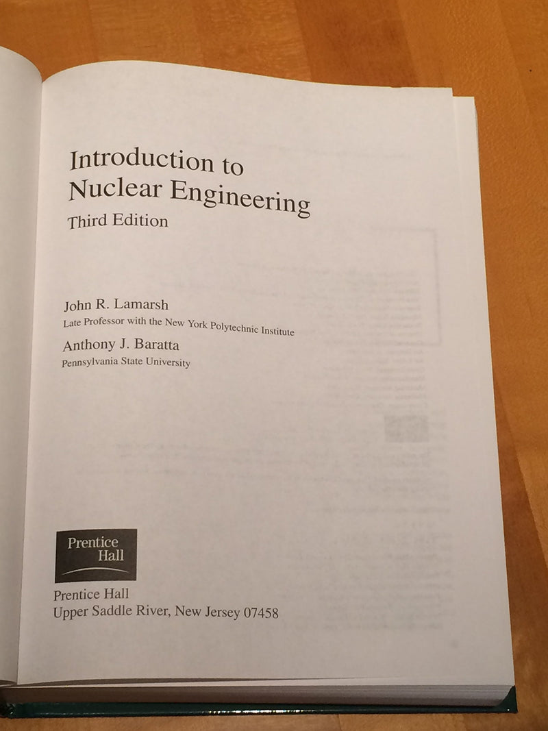 Introduction to Nuclear Engineering,New