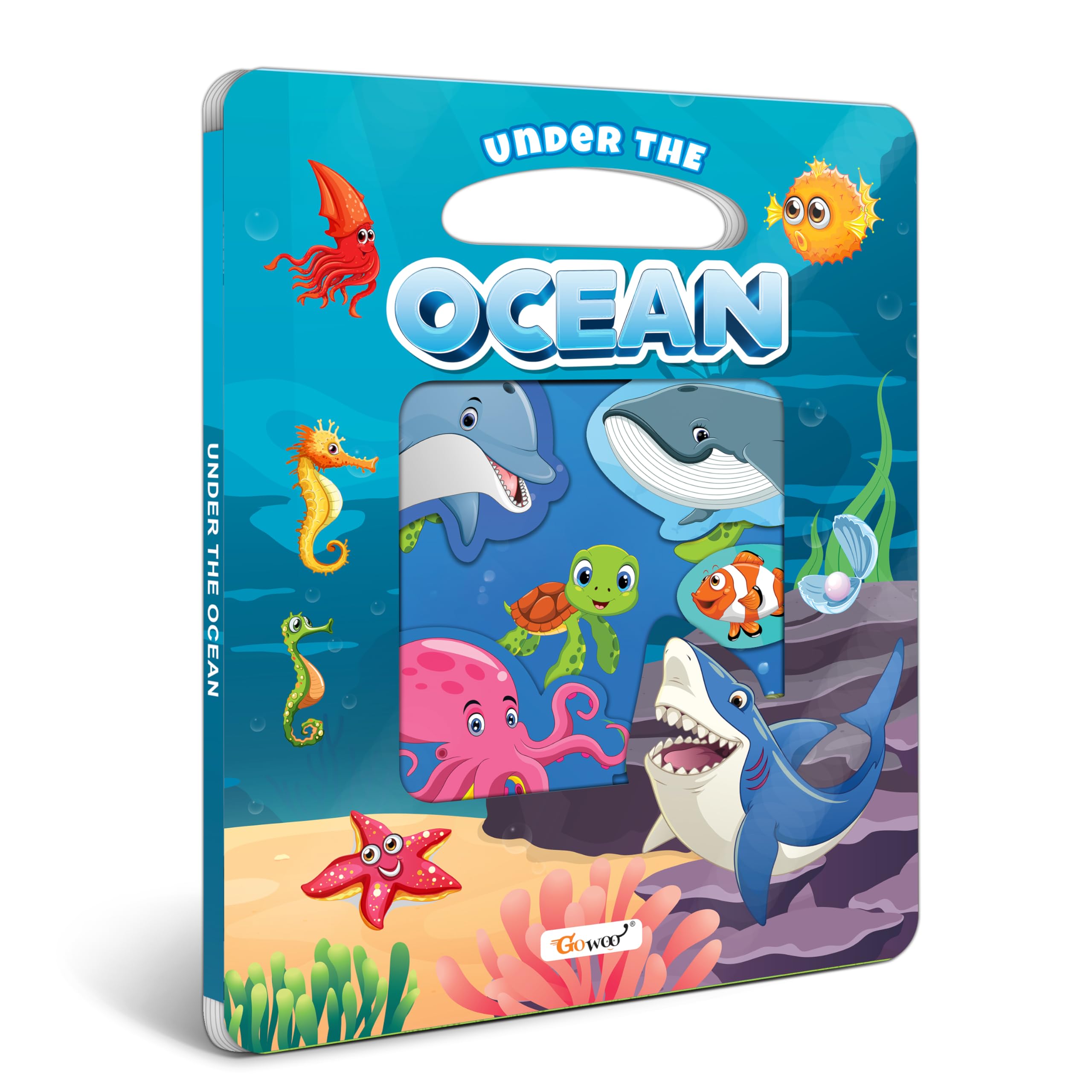 Under The Ocean Window Cut Board Book : Kids Learning Die Cut Shape Book, Children Learning Book, Educational Picture Book For Kids