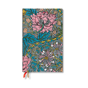Paperblanks | 2026 Morris Pink Honeysuckle | William Morris | 12Month Planner Flexis | Maxi | Horizontal | Elastic Band | 176 P