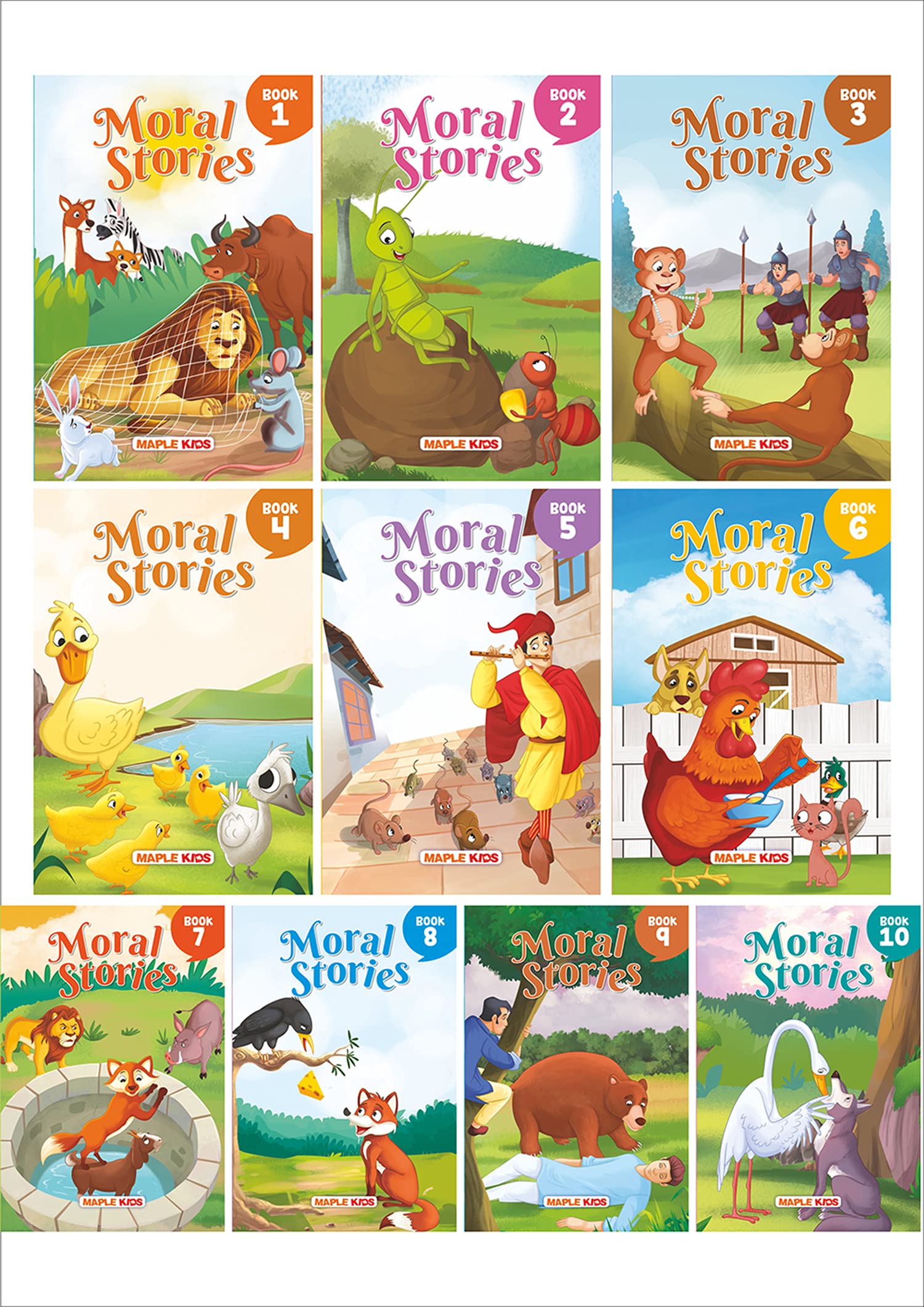 Story Book For Kids - Moral Stories (Set Of 10 Books) (Illustrated)