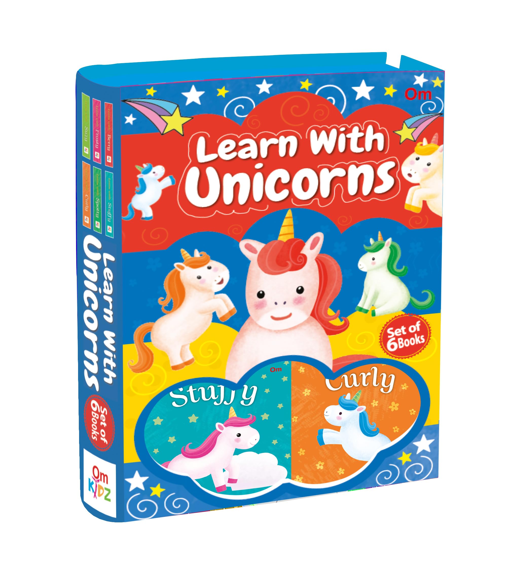 Board Book: Learn With Unicorns Boxset - Set Of 6 Books - Unicorns Story For Kids - Stuffy, Spotty, Curly, Frosty, Suzy And Berry - Age For 3 To 5 Years Old