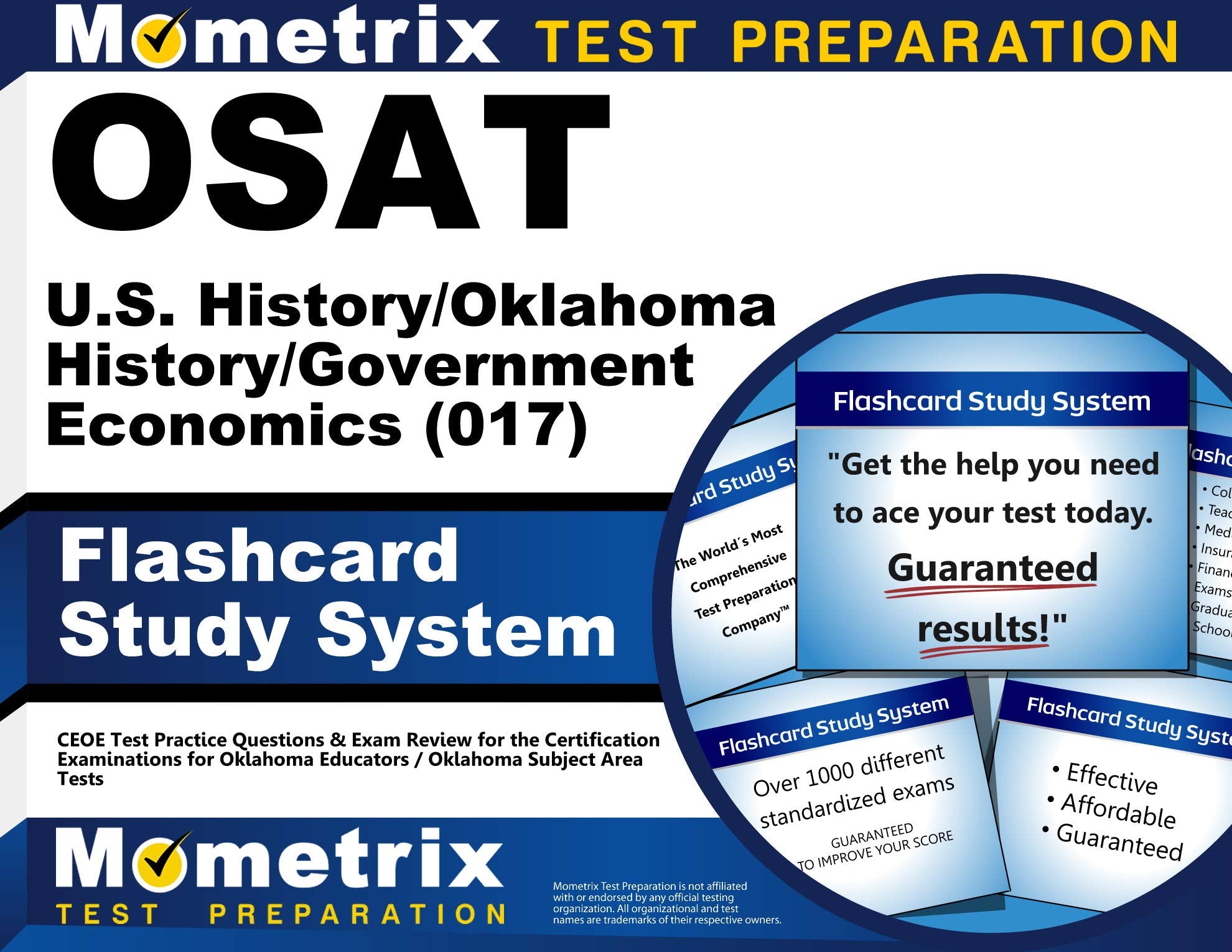 Osat U.S. History/Oklahoma History/Government/Economics (017) Flashcard Study System: Ceoe Test Practice Questions & Exam Review,Used