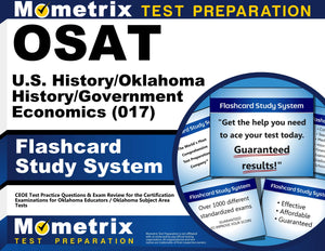Osat U.S. History/Oklahoma History/Government/Economics (017) Flashcard Study System: Ceoe Test Practice Questions & Exam Review,Used
