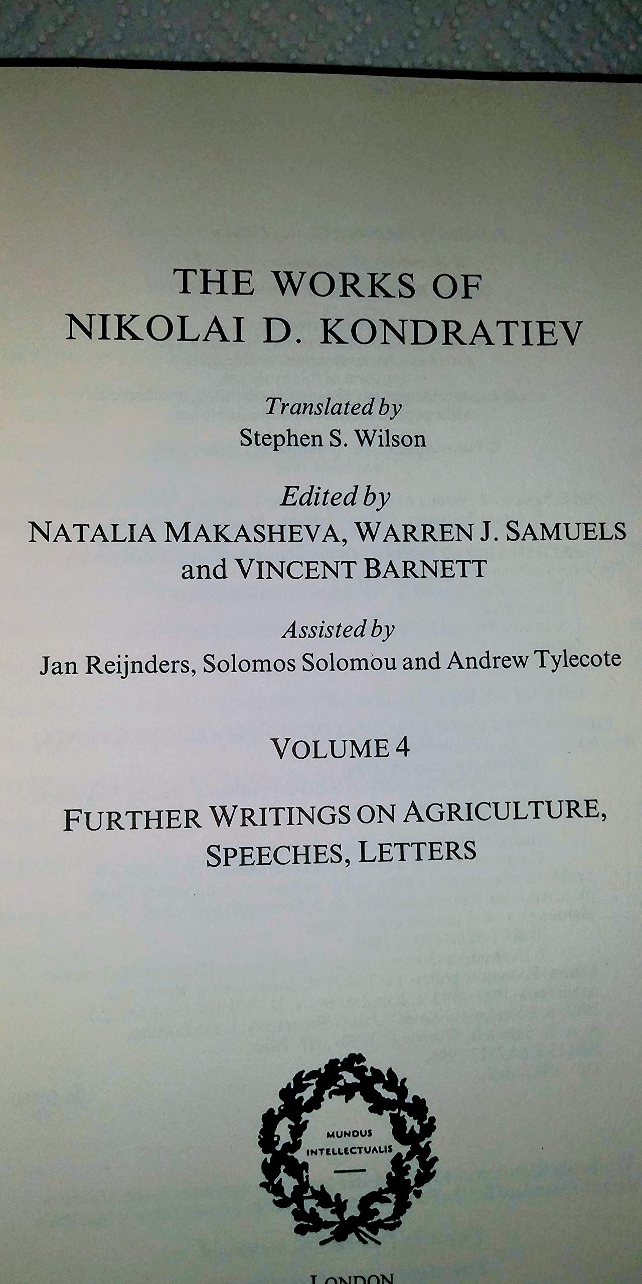 The Works of Nikolai D Kondratiev (The Pickering Masters),Used