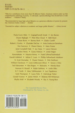 Songs from This Earth on Turtle's Back: Contemporary American Indian Poetry,Used