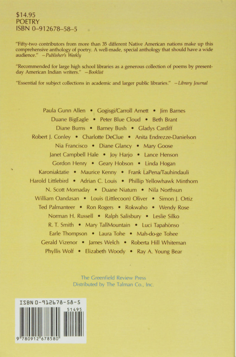 Songs from This Earth on Turtle's Back: Contemporary American Indian Poetry,Used