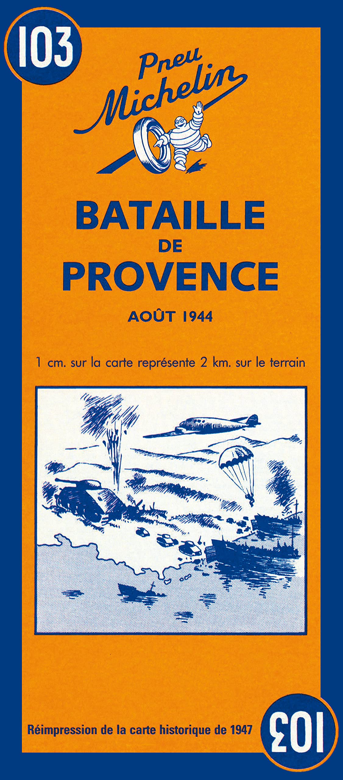 Michelin Battle of Provence Map No. 103,Used