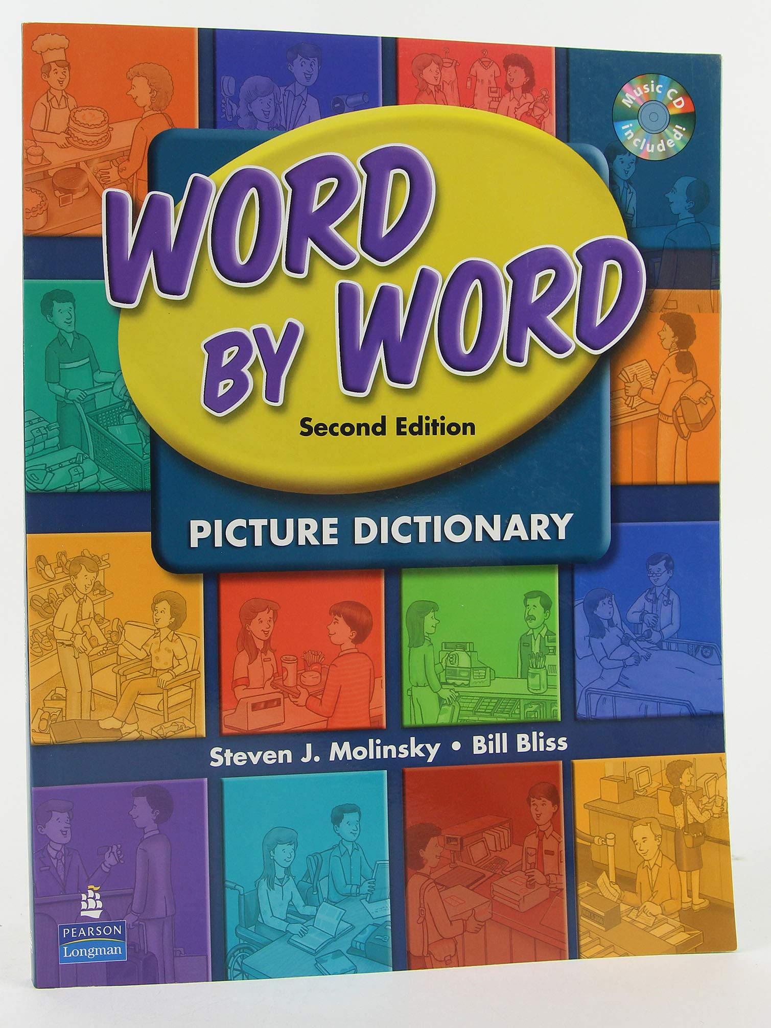 Word by Word Picture Dictionary with WordSongs Music CD,Used