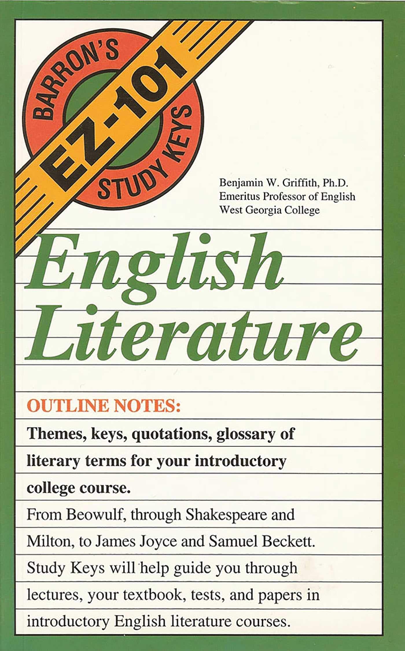 English Literature (Barron'S Easy 101 Study Keys),Used