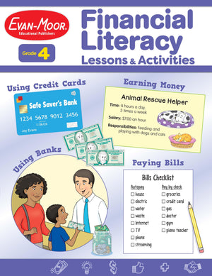Evanmoor Financial Literacy Lessons And Activities, Grade 4, Homeschool And Classroom Resource Workbook, Learn About Money, Ear,Used