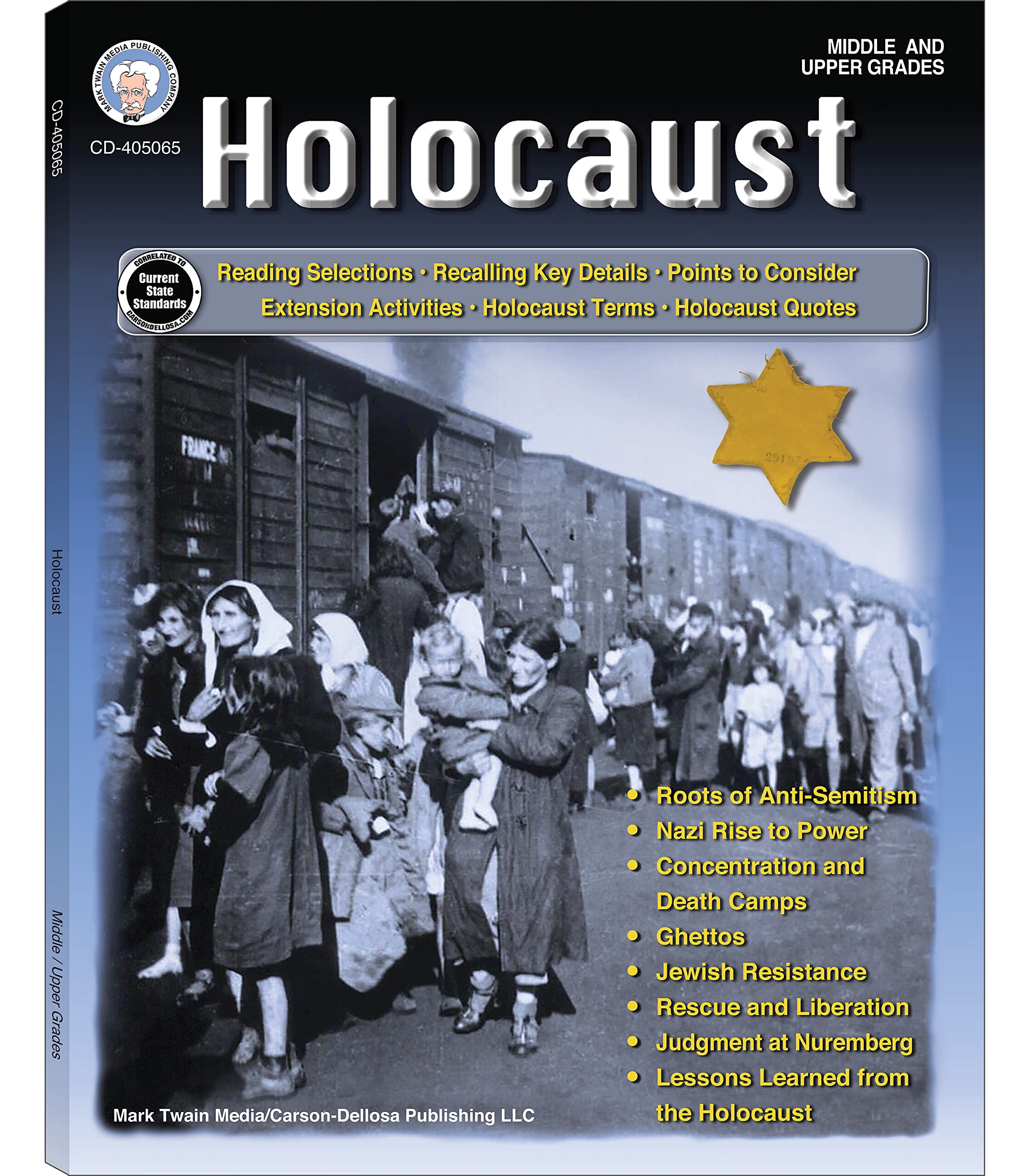 Mark Twain Media Holocaust History Book, Grades 612 World History With Lessons on the Background and Tragedy of the Holocaust W,Used