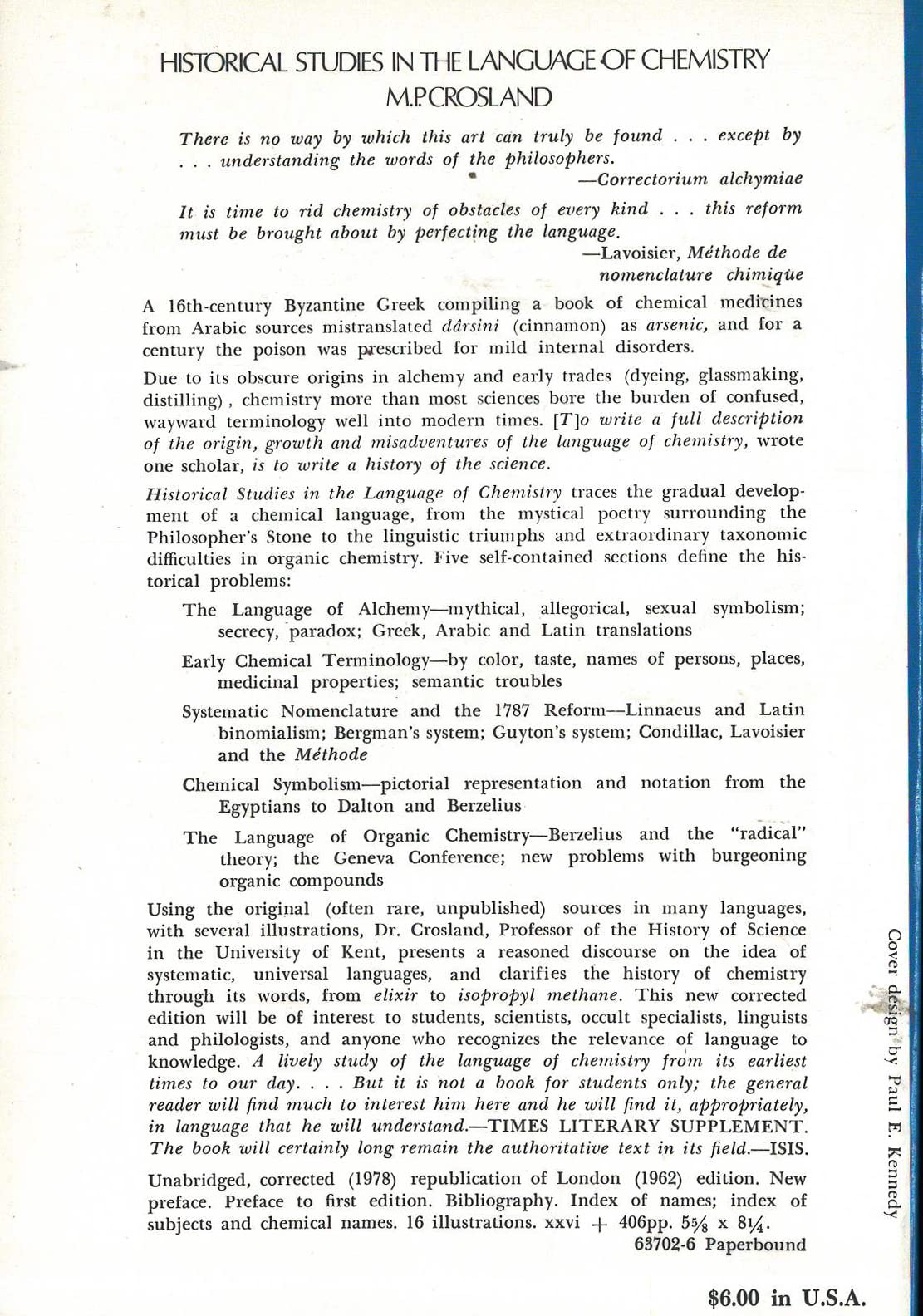 Historical studies in the language of chemistry,Used