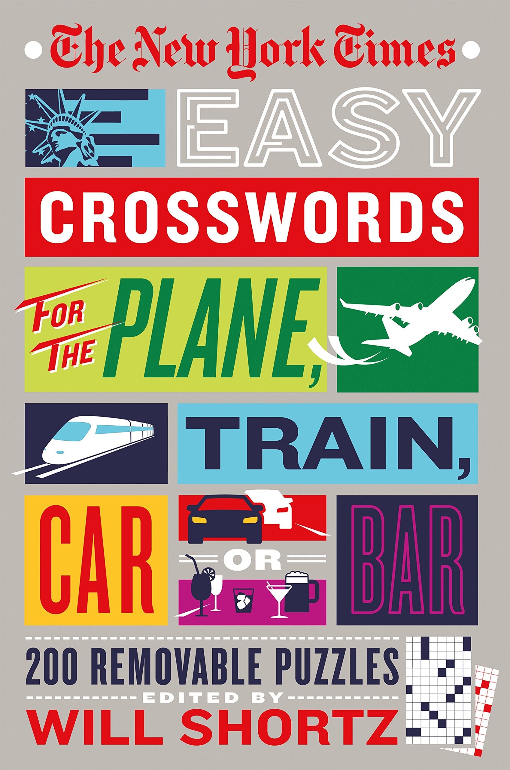 The New York Times Easy Crosswords for the Plane, Train, Car or Bar: 200 Removable Puzzles,Used