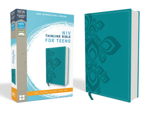 NIV, Thinline Bible for Teens, Leathersoft, Blue, Red Letter Edition, Comfort Print,Used
