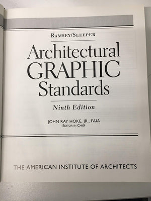 Architectural Graphic Standards, 9Th Edition,New