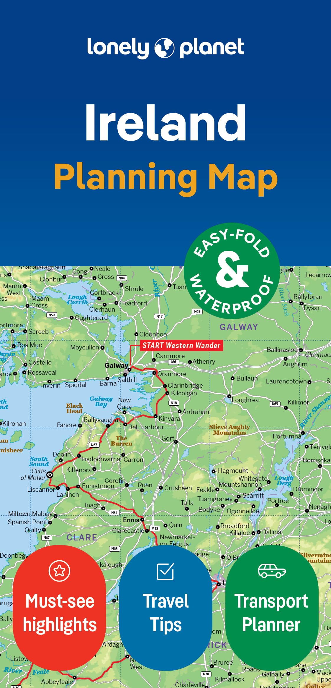 Lonely Planet Ireland Planning Map,New