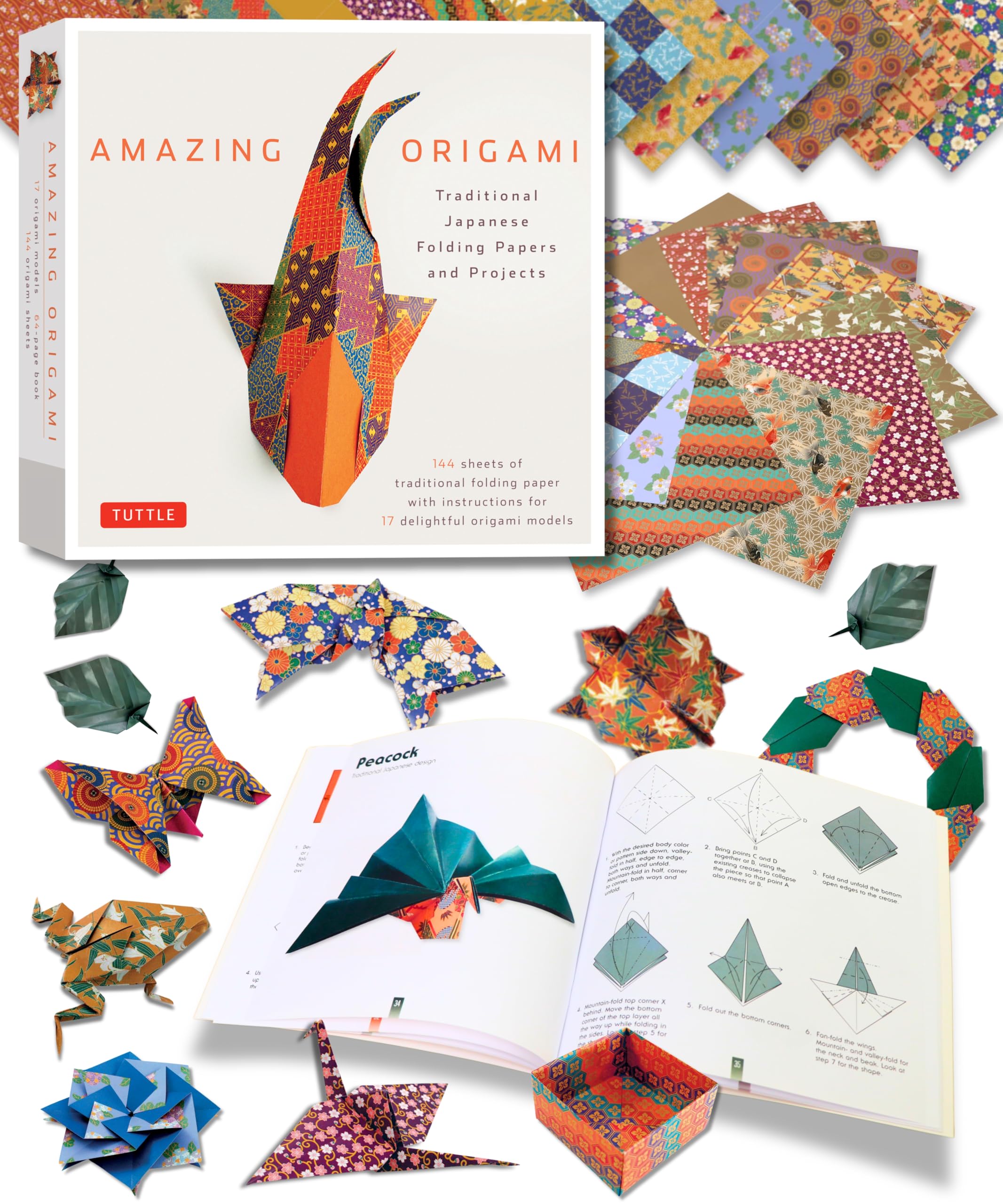 Amazing Origami Kit: Traditional Japanese Folding Papers And Projects [144 Origami Papers With Book, 17 Projects],New