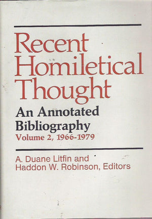 Recent homiletical thought: A bibliography,Used