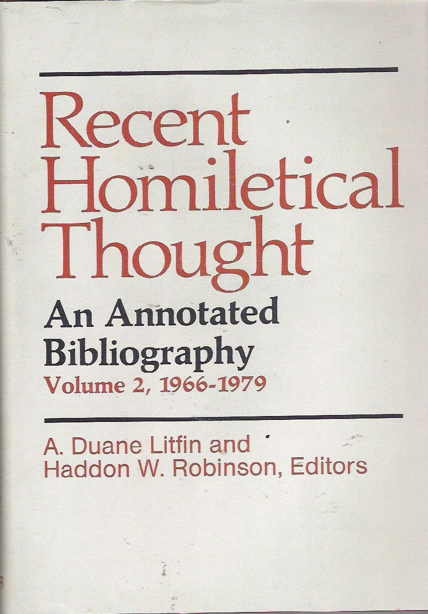 Recent homiletical thought: A bibliography,Used