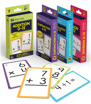 Carson Dellosa 4Pack Math Flash Cards For Kids Ages 48, 211 Addition And Subtraction Flash Cards And Multiplication And Divisi-used