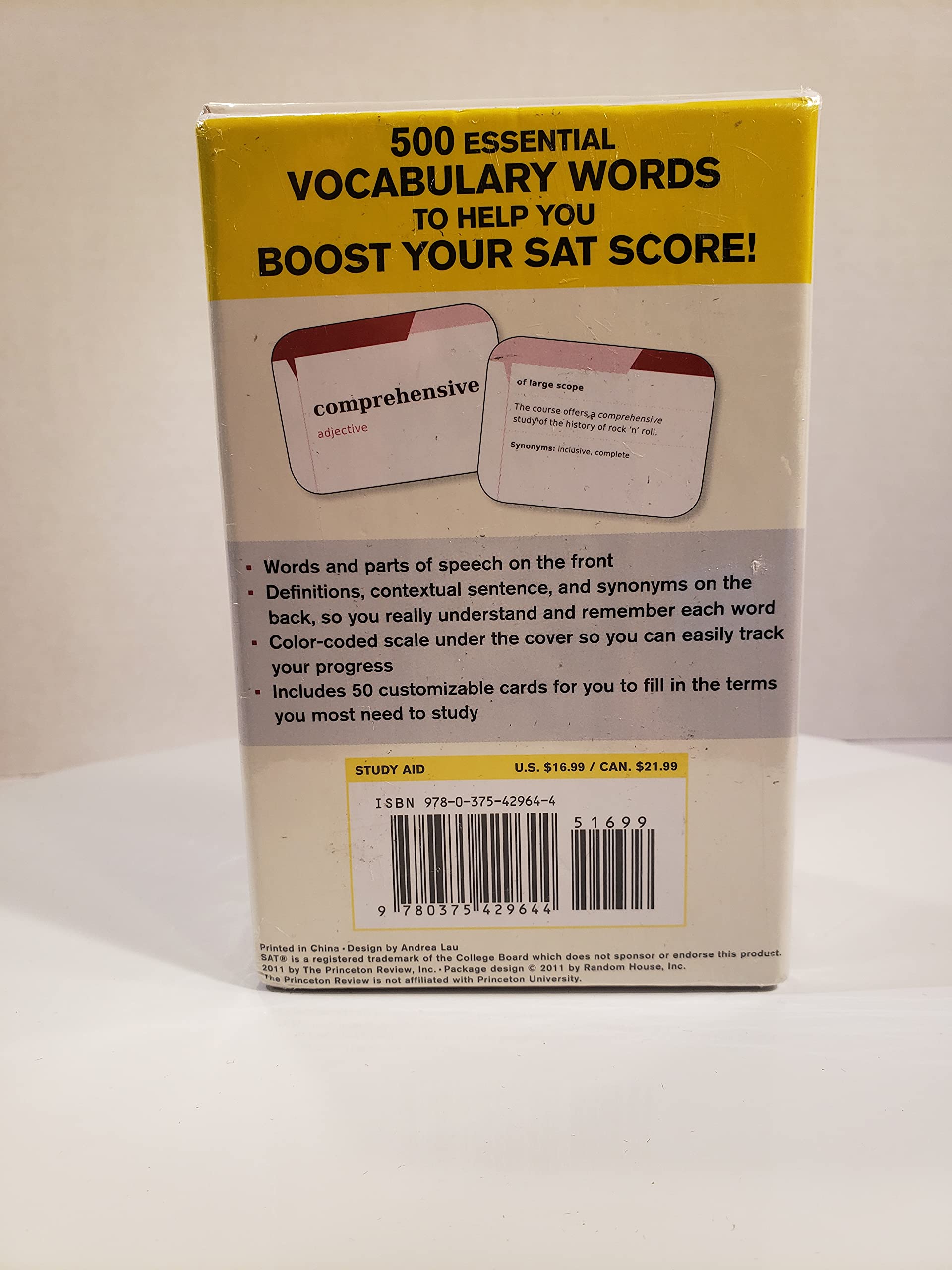 Essential SAT Vocabulary (flashcards): 500 Flashcards with NeedtoKnow SAT Words, Definitions, and Terms in Context (College Te,New