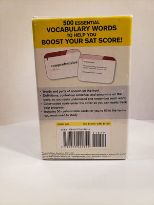 Essential SAT Vocabulary (flashcards): 500 Flashcards with NeedtoKnow SAT Words, Definitions, and Terms in Context (College Te,New